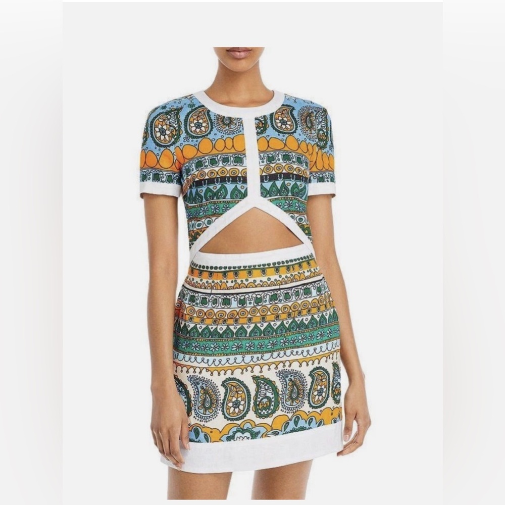 STAUD Ibiza Paisley Perla Mini Dress